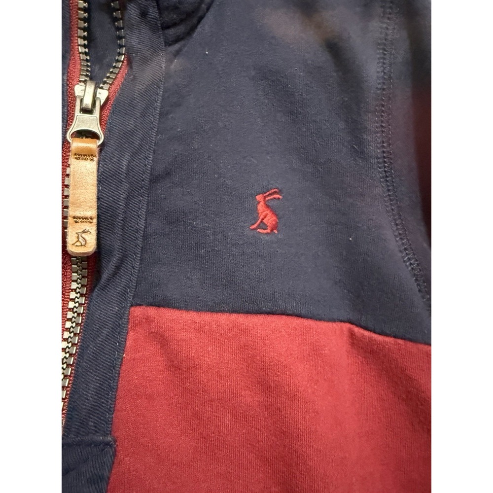 Joules Boys Colorblock 1/4 Zip Fleece Sweatshirt Navy Red Gray Logo 2T - Picture 4 of 8